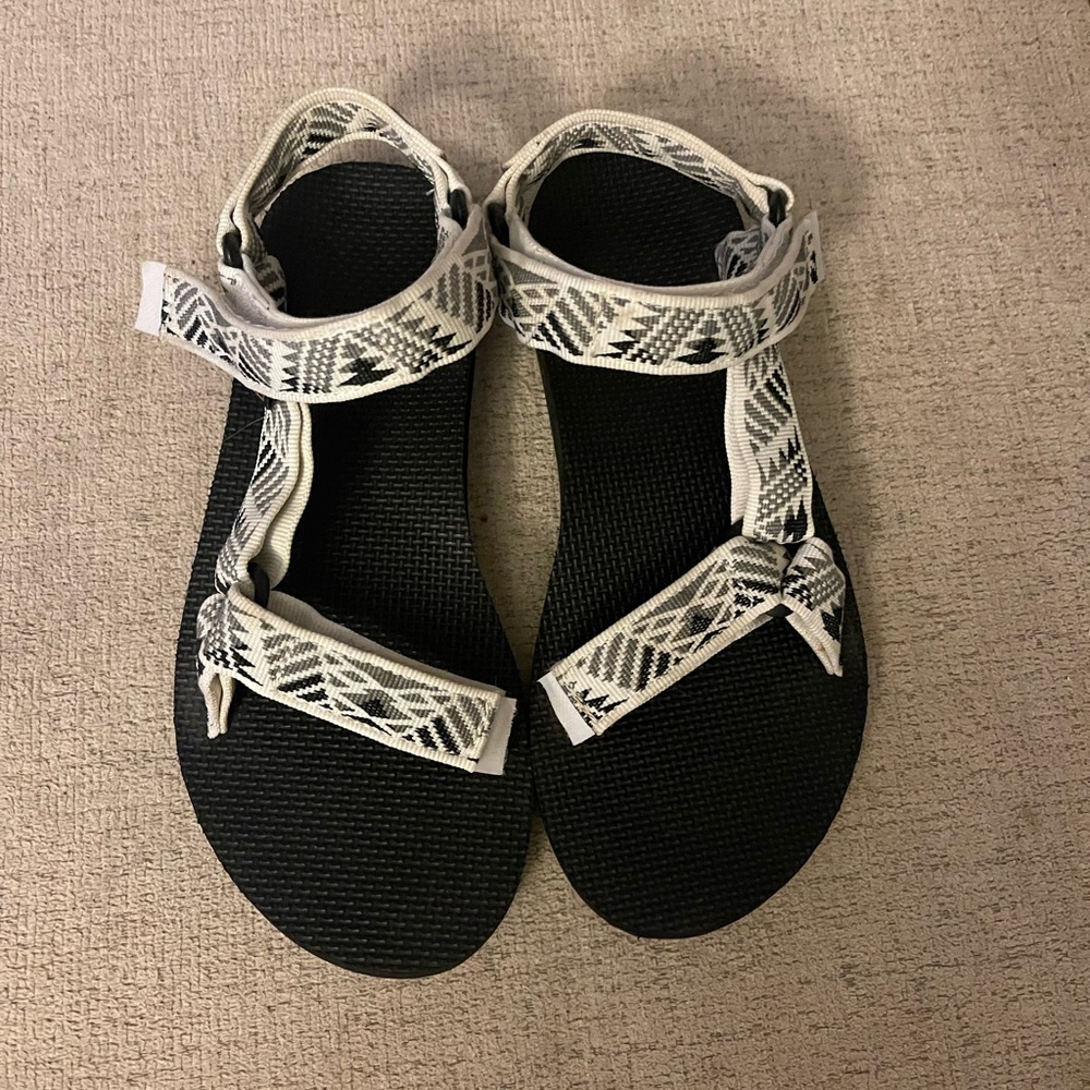 Black and White Teva Sandals